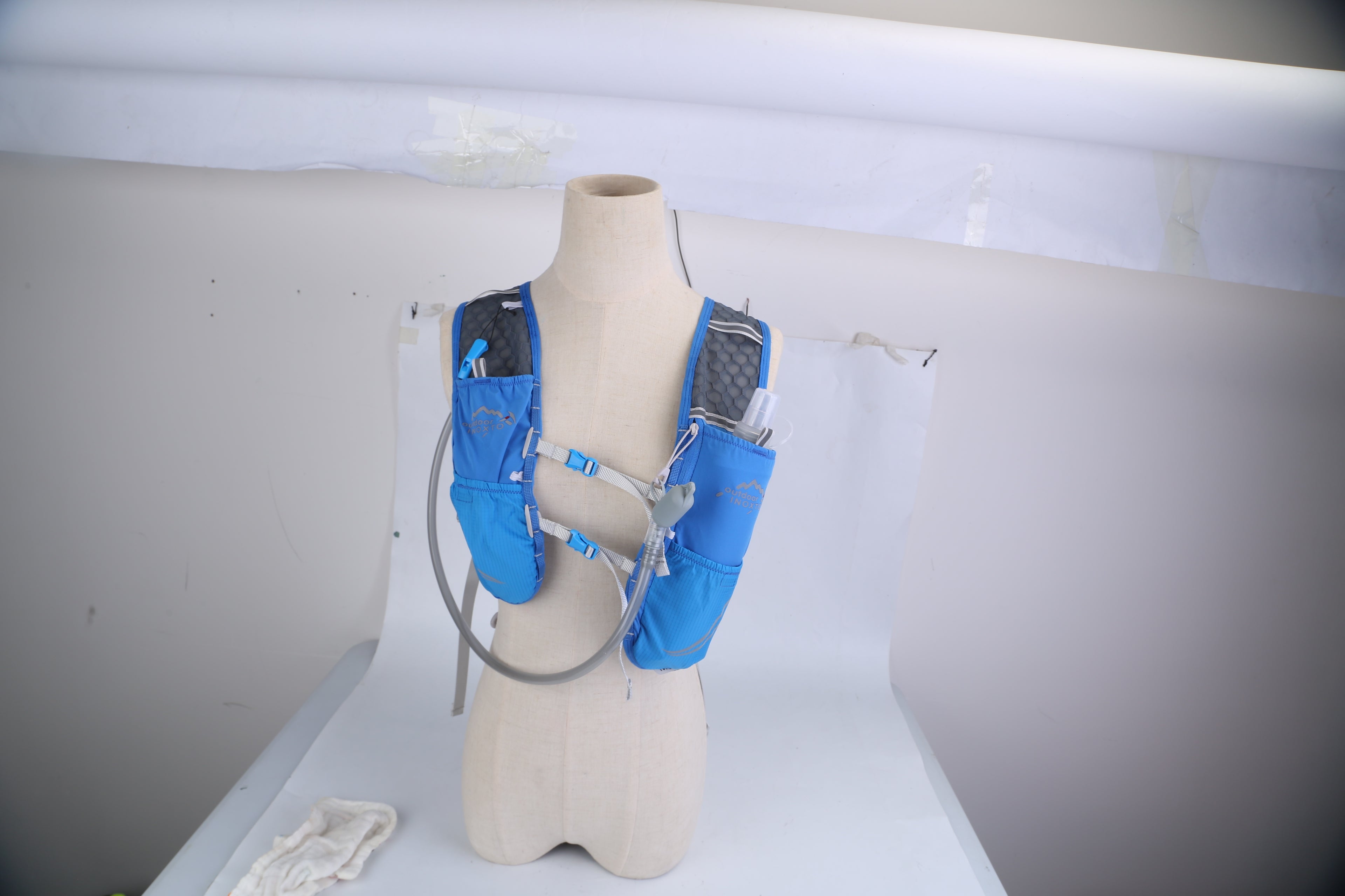 1Pc Sport Hydration Vest Running Backpack With 15oz 50oz Water Bladder Adjustable Strap Storage Bag For Trail Running Marathon Race Hiking