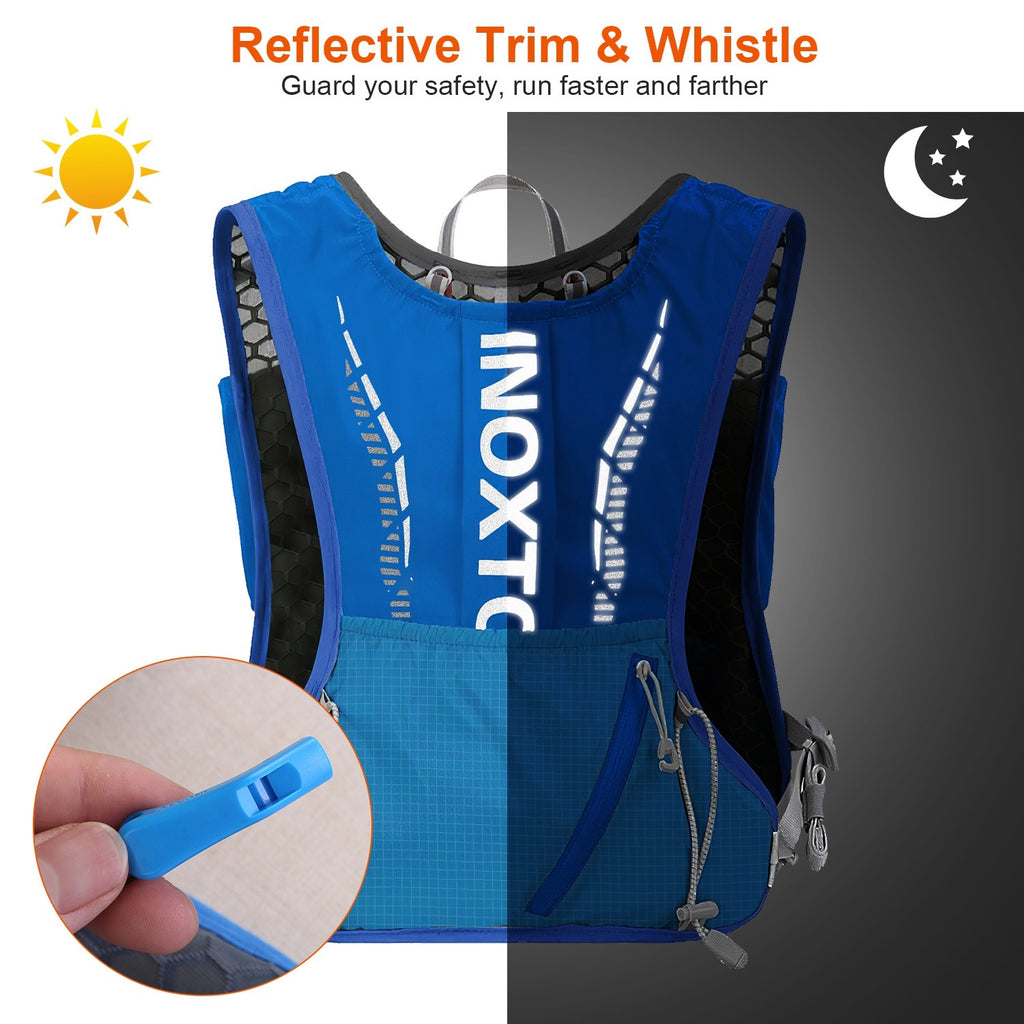 1Pc Sport Hydration Vest Running Backpack With 15oz 50oz Water Bladder Adjustable Strap Storage Bag For Trail Running Marathon Race Hiking